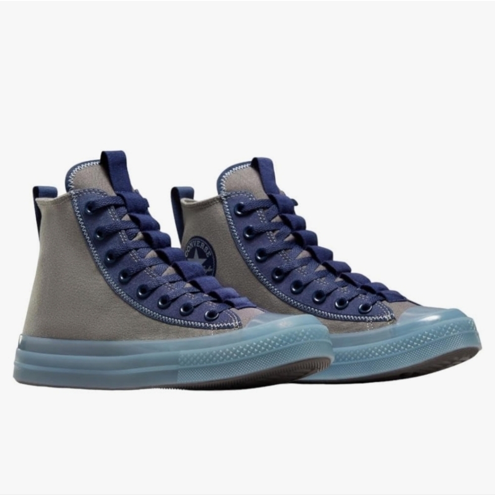 Converse Chuck Taylor NWOTs Skate Gray Navy Canvas Men Size Casual Hi - Picture 1 of 7